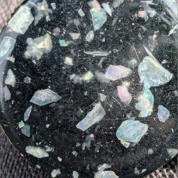 Vintage Lucite Confetti Glitter Earrings  1~3/8" - Picture 4 of 6